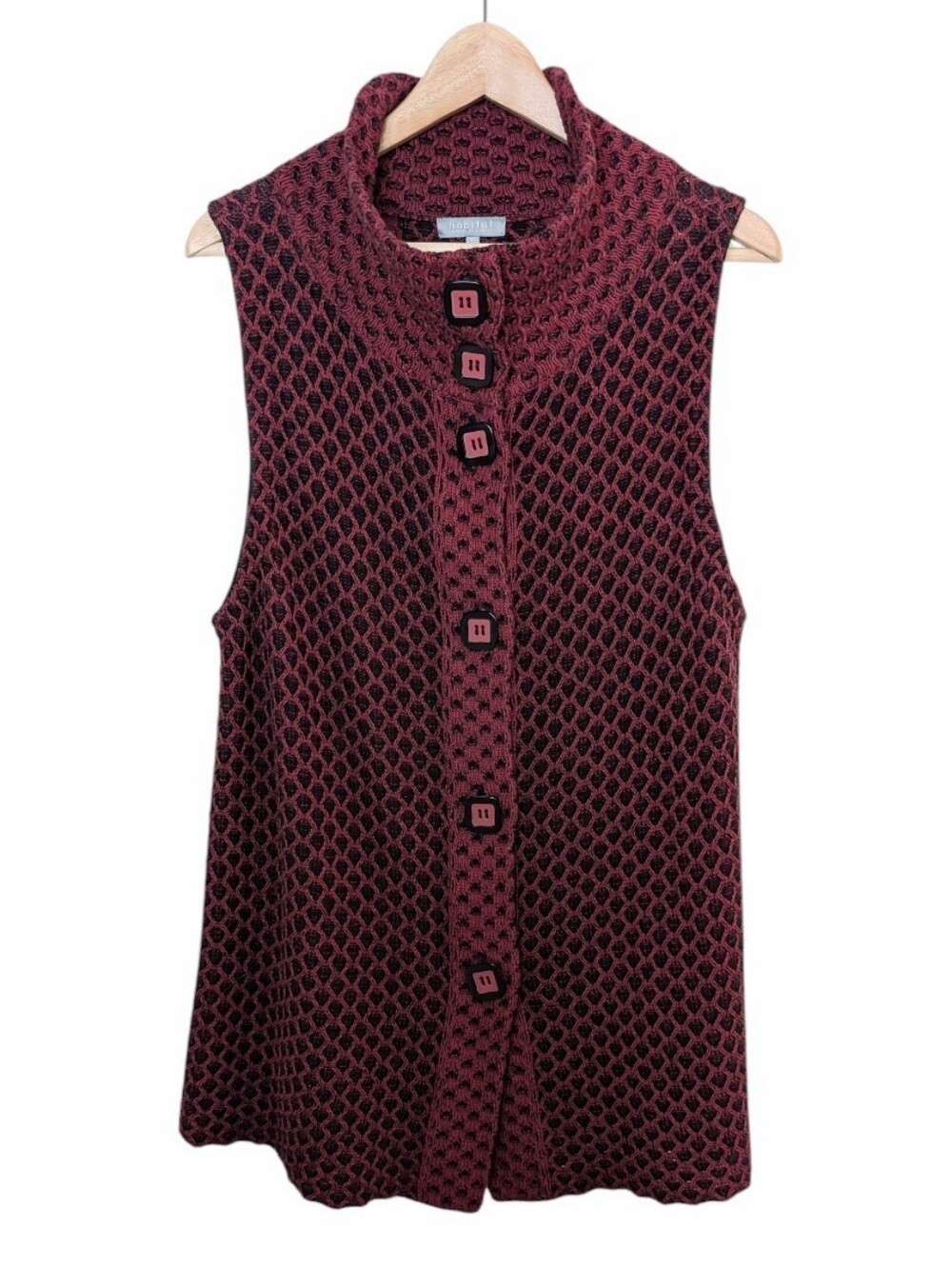 Habitat Sleeveless Tunic Sweater Vest Red Black Medium